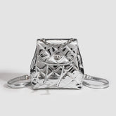 Sac à dos en cuir verni avec broderie diamant brillant et fil à broder, sac à dos tendance avec chaîne, mini cartable pour étudiant